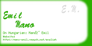 emil mano business card